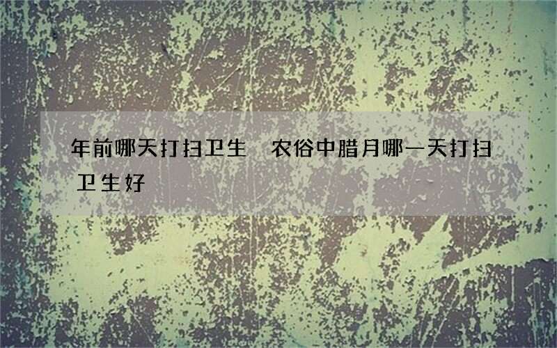 年前哪天打扫卫生 农俗中腊月哪一天打扫卫生好